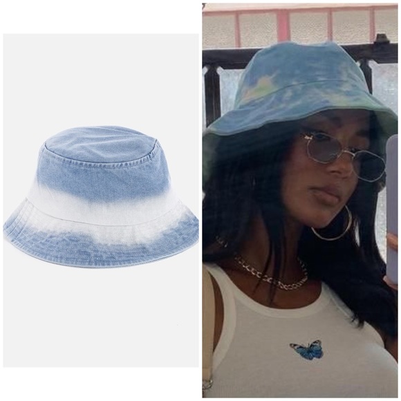 Two Tone Light Denim Bucket Hat - Picture 2 of 2